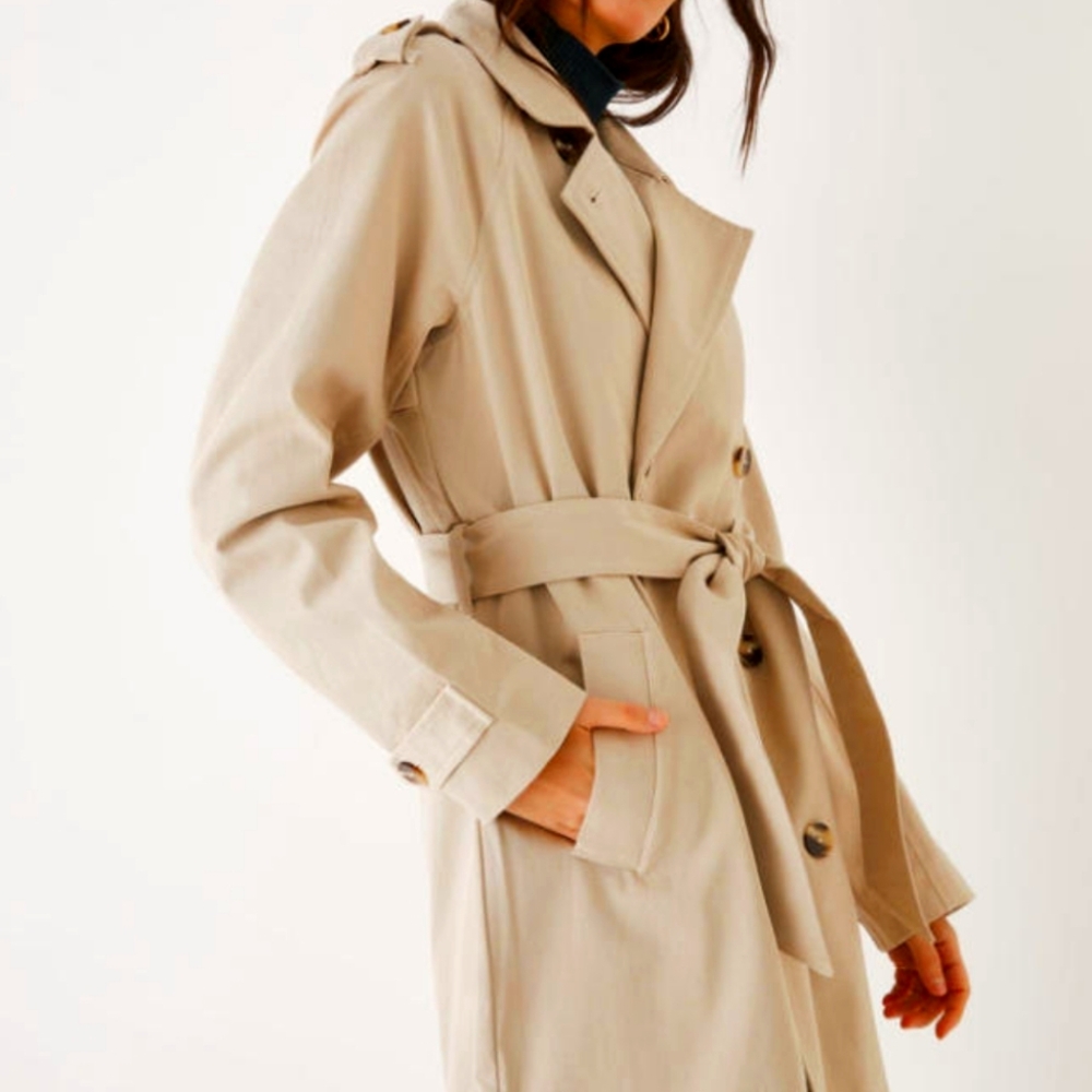 Frank & Oak Waterproof Trench Coat S EUC